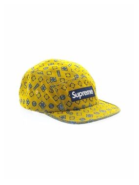 Supreme Flocked Denim Camp Cap Hat Mustard FW24 RARE & NWOT